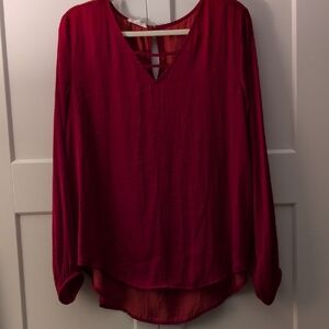 Maurices Red V-Neck Blouse